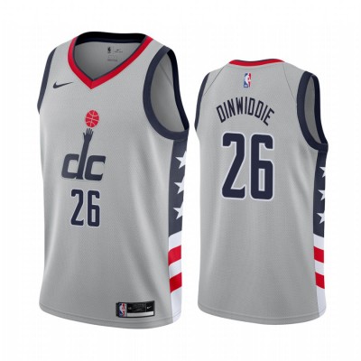 Nike Washington Wizards #26 Spencer Dinwiddie Gray NBA Swingman 2020-21 City Edition Jersey Men's